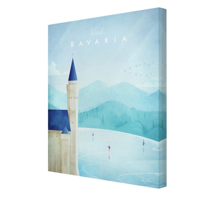 Tavlor blå Travel Poster - Bavaria
