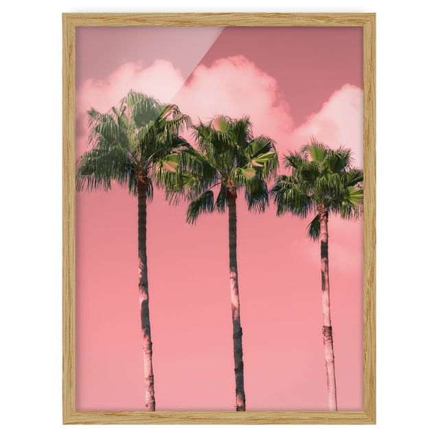 Tavlor blommor Palm Trees Against Sky Pink