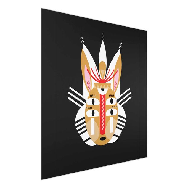 Tavlor konstutskrifter Collage Ethno Mask - Rabbit