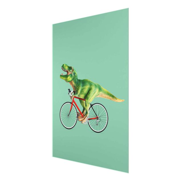 Tavlor modernt Dinosaur With Bicycle