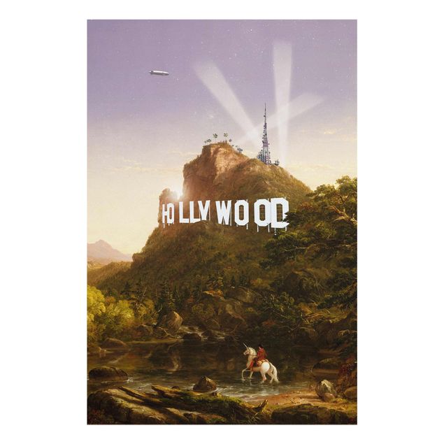 Glastavlor landskap Painting Hollywood
