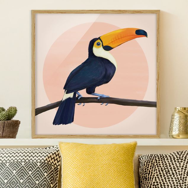 Kök dekoration Illustration Bird Toucan Painting Pastel