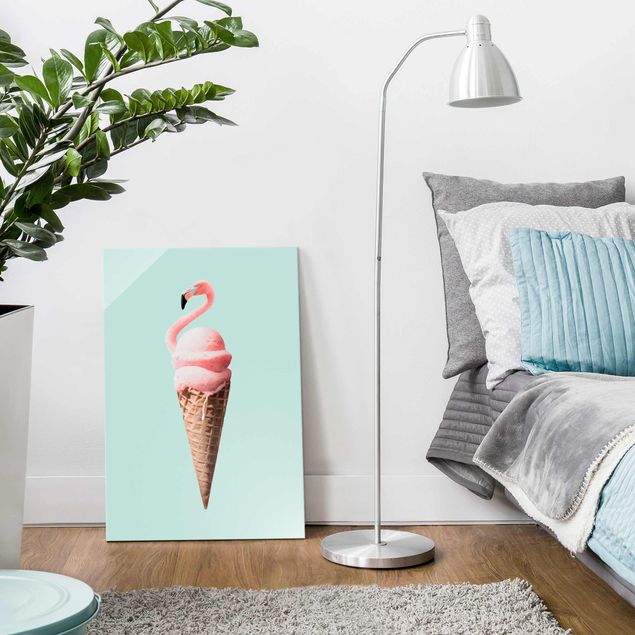 Kök dekoration Ice Cream Cone With Flamingo