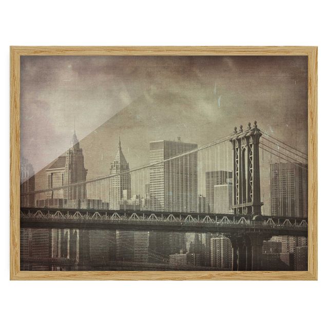 Tavlor med ram vintage Vintage New York City