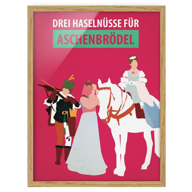 Tavlor med ram vintage Film Poster Three Wishes For Aschebrödel