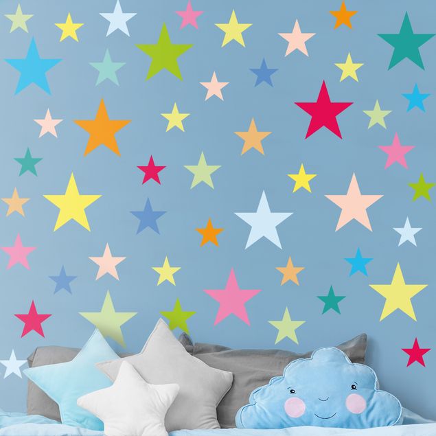 adesivos de parede 92 Colorful Stars Set