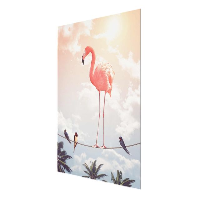 Tavlor blommor  Sky With Flamingo