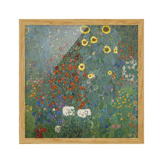 Tavlor med ram konstutskrifter Gustav Klimt - Garden Sunflowers