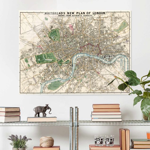 Glastavlor Berlin Vintage Map London