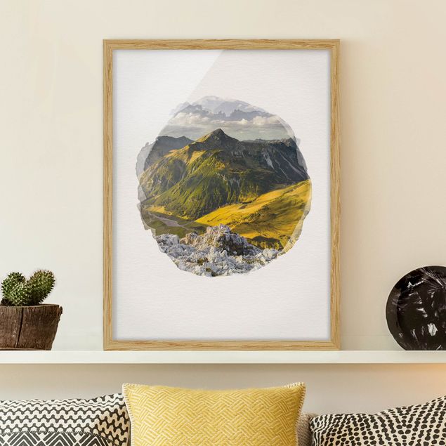 Kök dekoration WaterColours - Mountains And Valley Of The Lechtal Alps In Tirol
