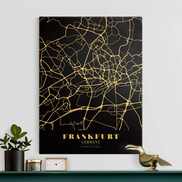 Kök dekoration Frankfurt City City Map - Classic Black