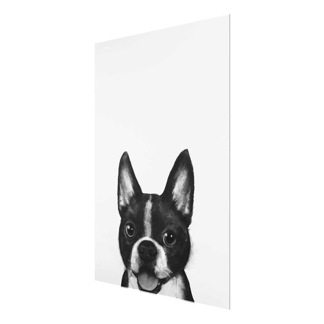 Tavlor konstutskrifter Illustration Dog Boston Black And White Painting