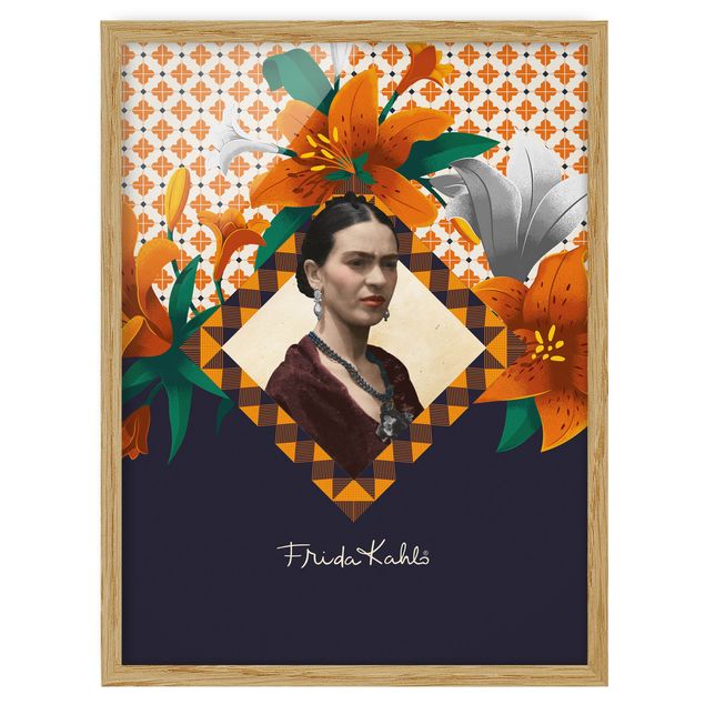 Tavlor med ram blommor  Frida Kahlo - Lilies