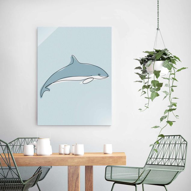 Tavlor fisk Dolphin Line Art