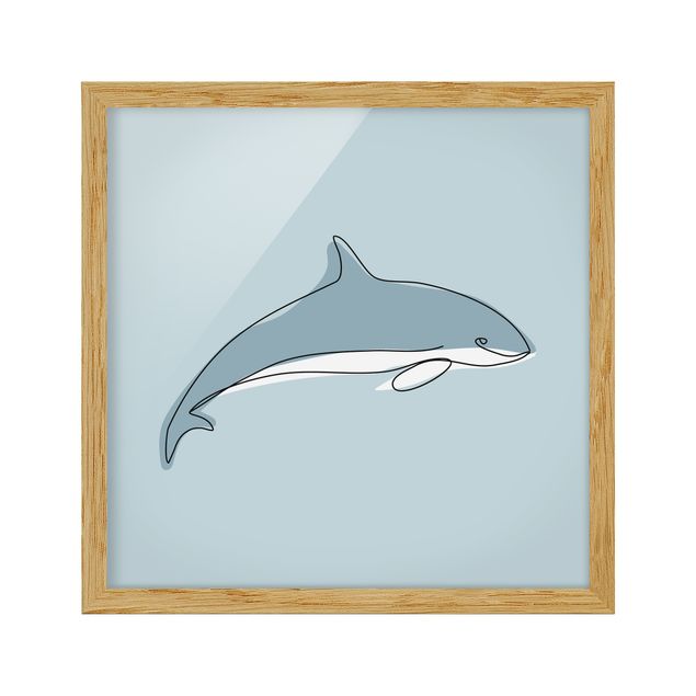 Tavlor modernt Dolphin Line Art