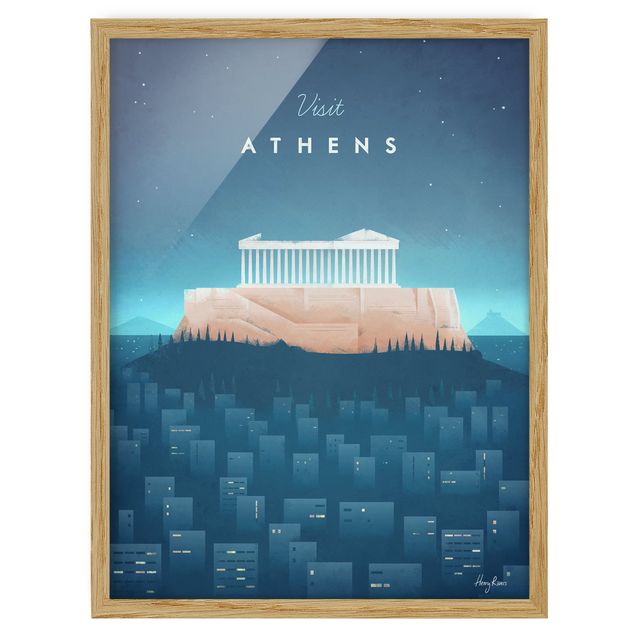 Tavlor med ram vintage Travel Poster - Athens