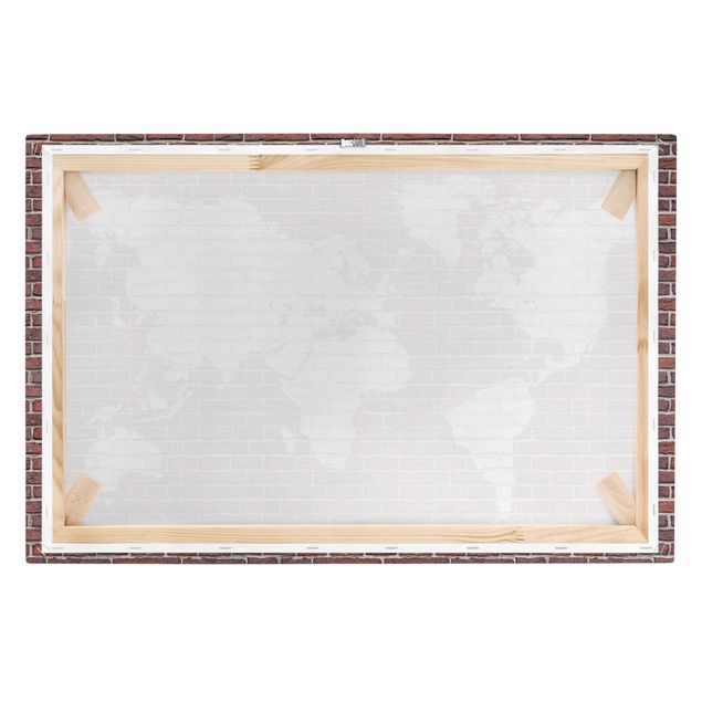Canvastavlor Brick World Map