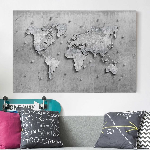 Kök dekoration Concrete World Map