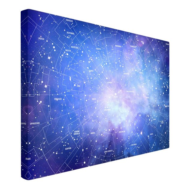 Canvastavlor världskartor Stelar Constellation Star Chart