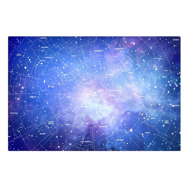 Tavlor blå Stelar Constellation Star Chart