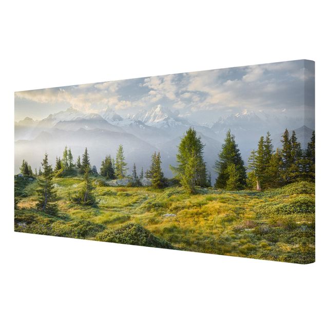 Canvastavlor skogar Émosson Wallis Switzerland
