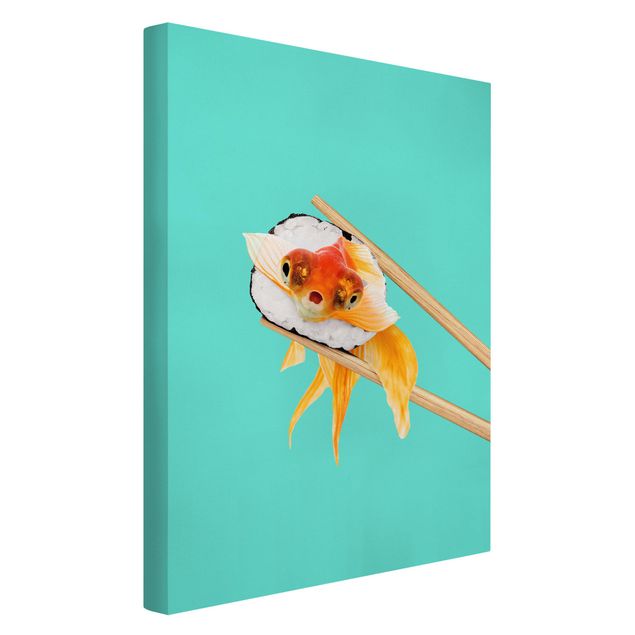 Canvastavlor konstutskrifter Sushi With Goldfish