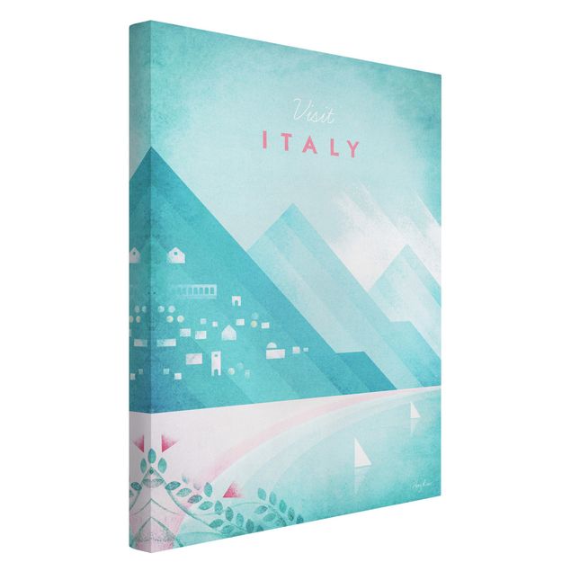 Canvastavlor bergen Travel Poster - Italy