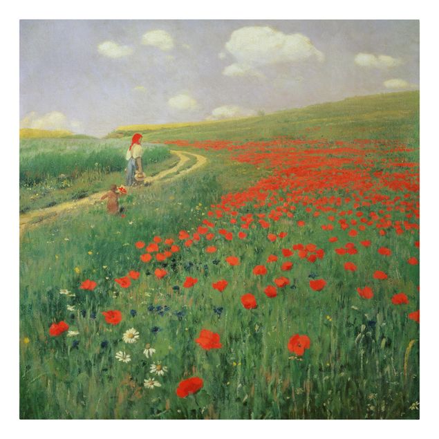 Konststilar Pál Szinyei-Merse - Summer Landscape With A Blossoming Poppy