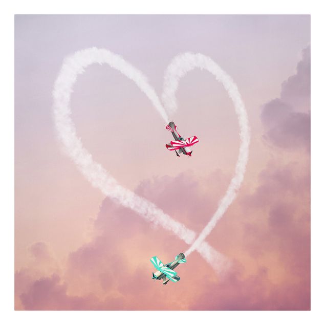 Tavlor rosa Heart With Airplanes