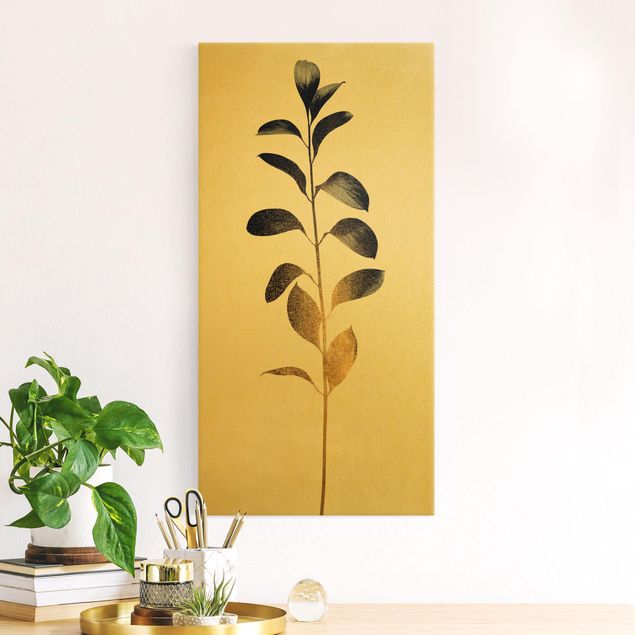 Kök dekoration Graphical Plant World - Gold And Grey