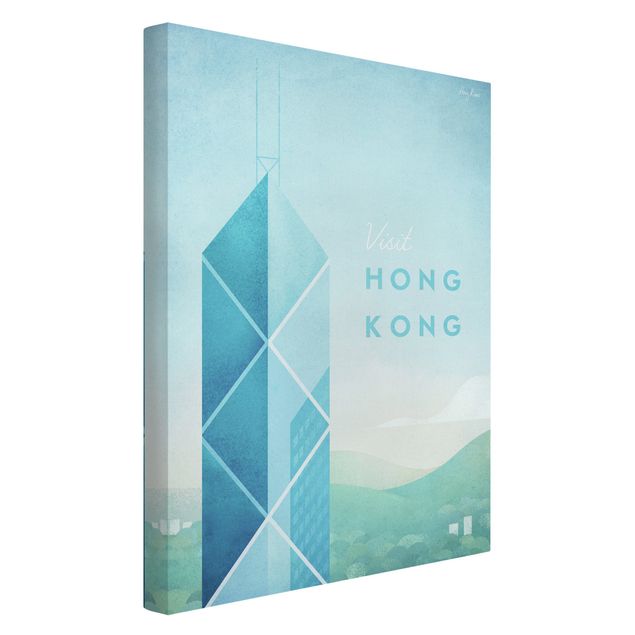 Canvastavlor Arkitektur och Skyline Travel Poster - Hong Kong