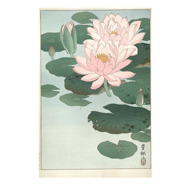 Canvastavlor blommor  Ohara Shôson - Water Lilies