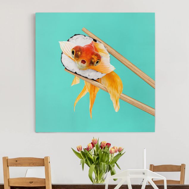 Canvastavlor fisk Sushi With Goldfish