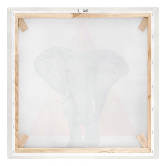 Canvastavlor djur Illustration Elephant Front Triangle Painting