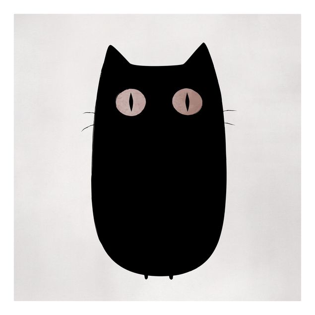 Canvastavlor konstutskrifter Black Cat Illustration