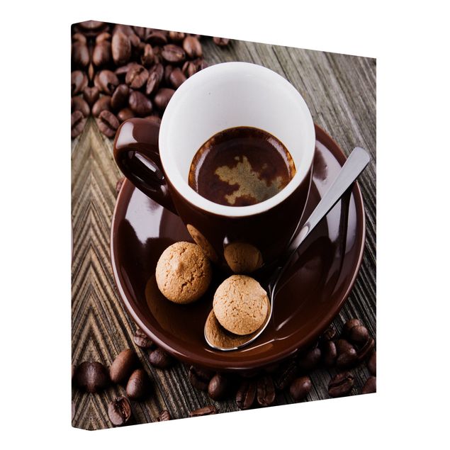 Canvastavlor konstutskrifter Coffee Mugs With Coffee Beans