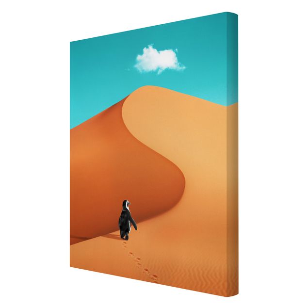 Canvastavlor landskap Desert With Penguin