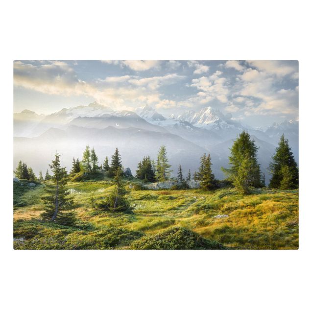 Canvastavlor landskap Émosson Wallis Switzerland