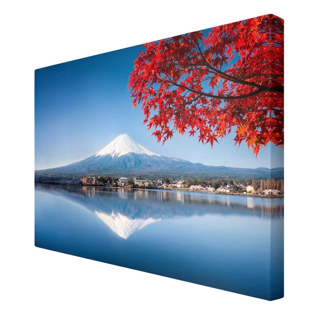 Tavlor arkitektur och skyline Mt. Fuji In The Fall
