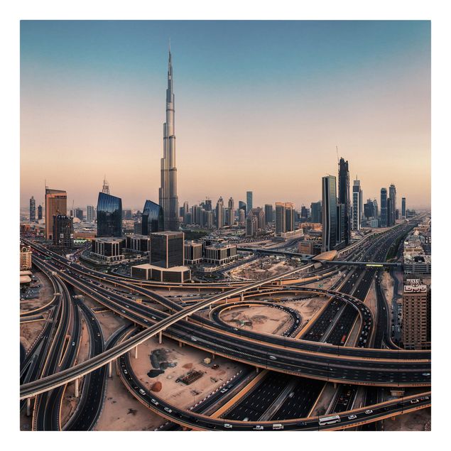 Canvastavlor solnedgångar Abendstimmung in Dubai