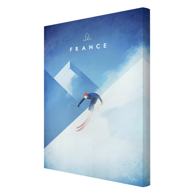 Tavlor arkitektur och skyline Travel Poster - Ski In France