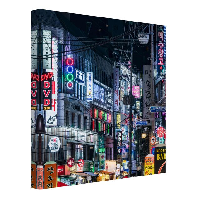 Canvastavlor Arkitektur och Skyline Nightlife Of Seoul