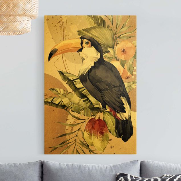 Canvastavlor blommor  Tropical Birds - Toucan
