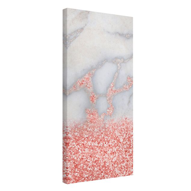 Tavlor konstutskrifter Marble Look With Pink Confetti