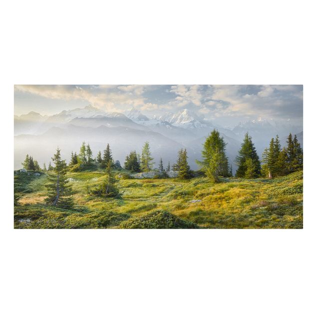 Canvastavlor landskap Émosson Wallis Switzerland