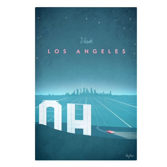 Tavlor blå Travel Poster - Los Angeles