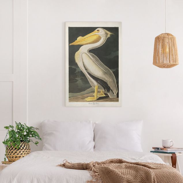 Canvastavlor vintage Vintage Board White Pelican