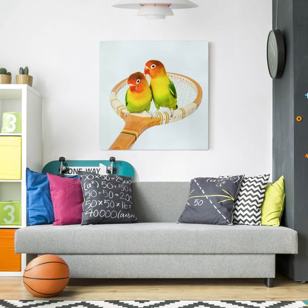 Canvastavlor fåglar Tennis With Birds
