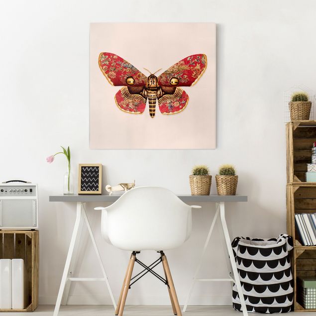 Canvastavlor konstutskrifter Vintage Moth