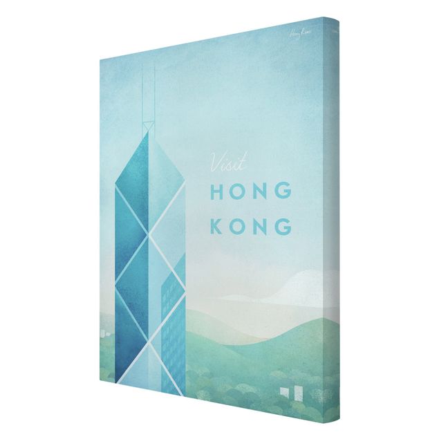 Canvastavlor konstutskrifter Travel Poster - Hong Kong